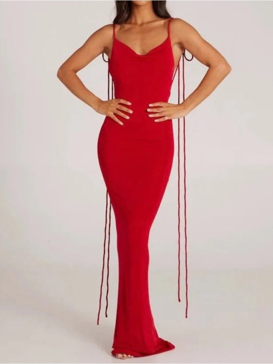 Alega the Label Dresses & Skirts - Sleek Red Backless Slip Maxi Dress